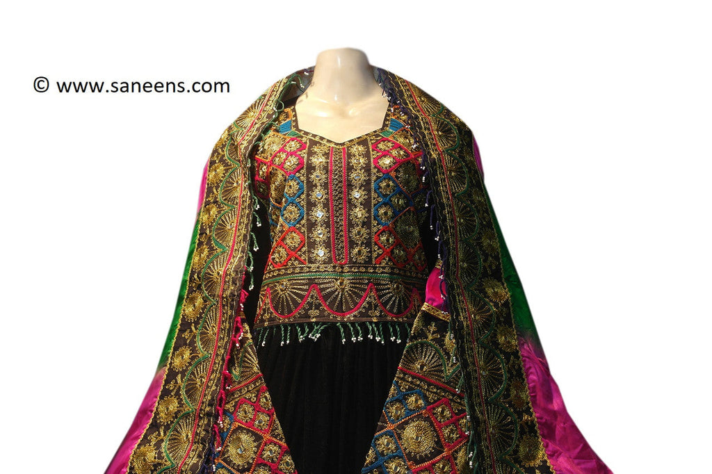 afghan muslims fashion clothes in black color