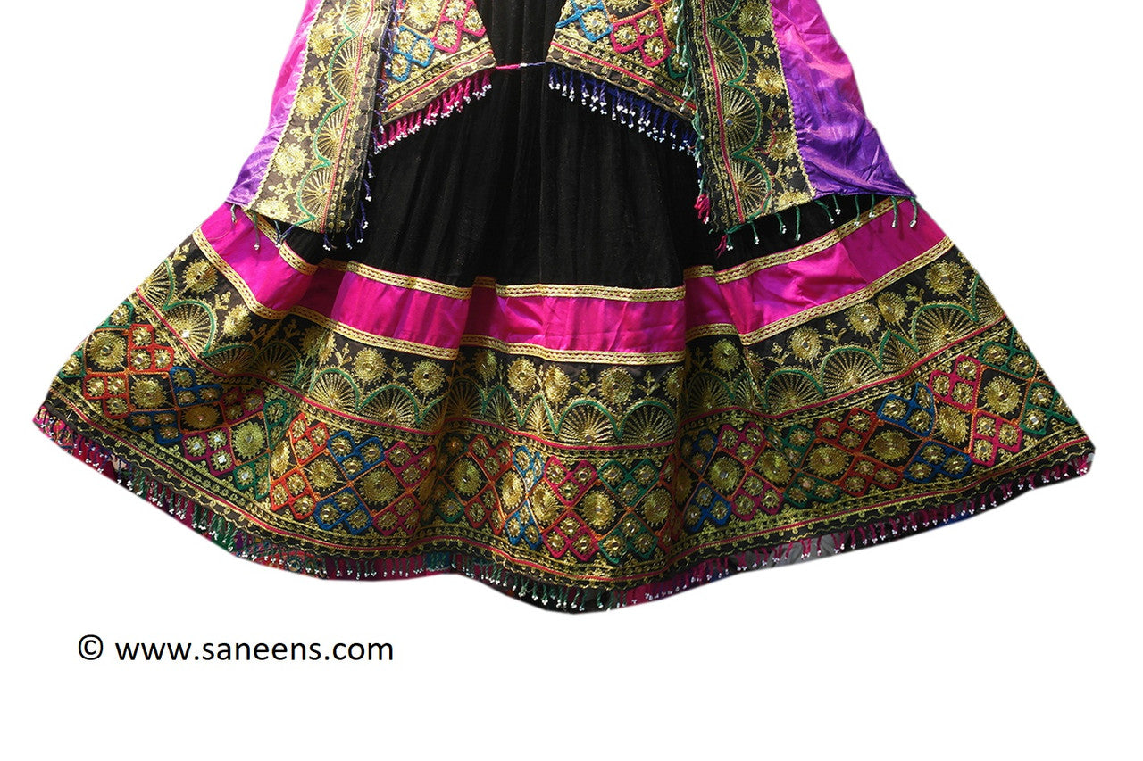 tribal ethnic saneens dress in black color