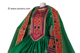 Traditional afghan Cultural events simple embroidery long green gown