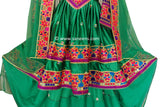 Traditional afghan Cultural events simple embroidery long green gown