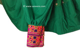 Traditional afghan Cultural events simple embroidery long green gown