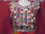 Tribal Mirror Work Red Dress