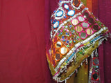 Tribal Mirror Work Red Dress