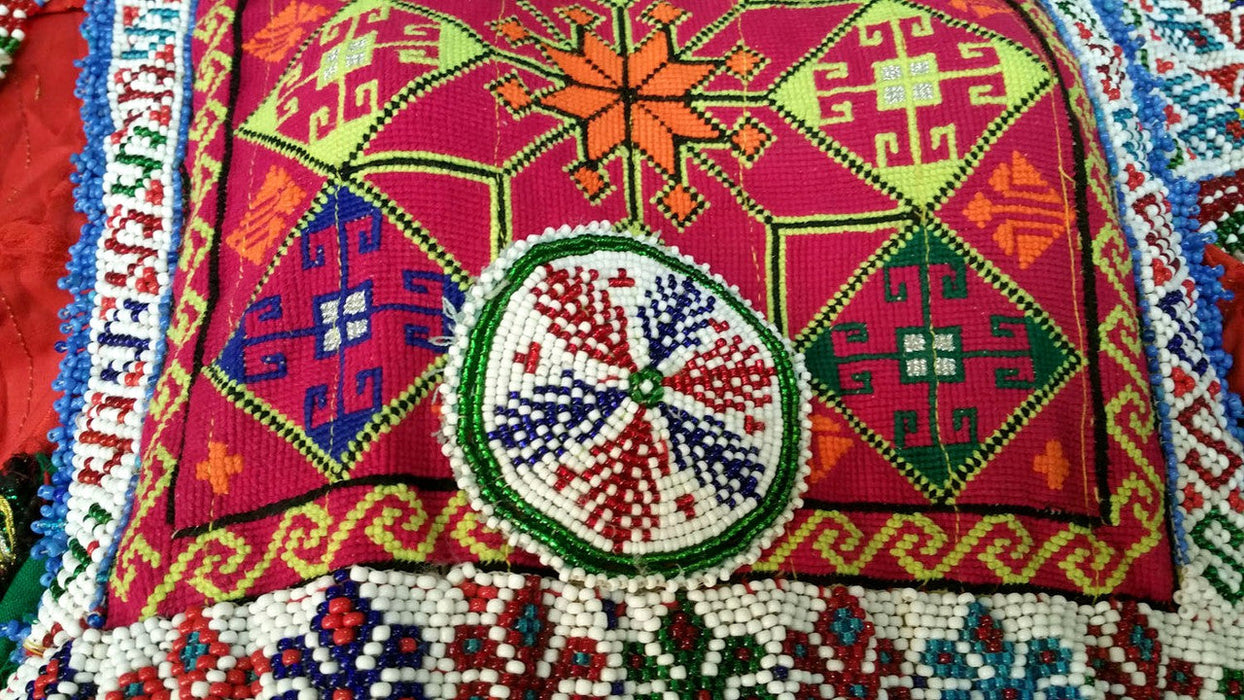 kuchi vintage dress with beads medallions