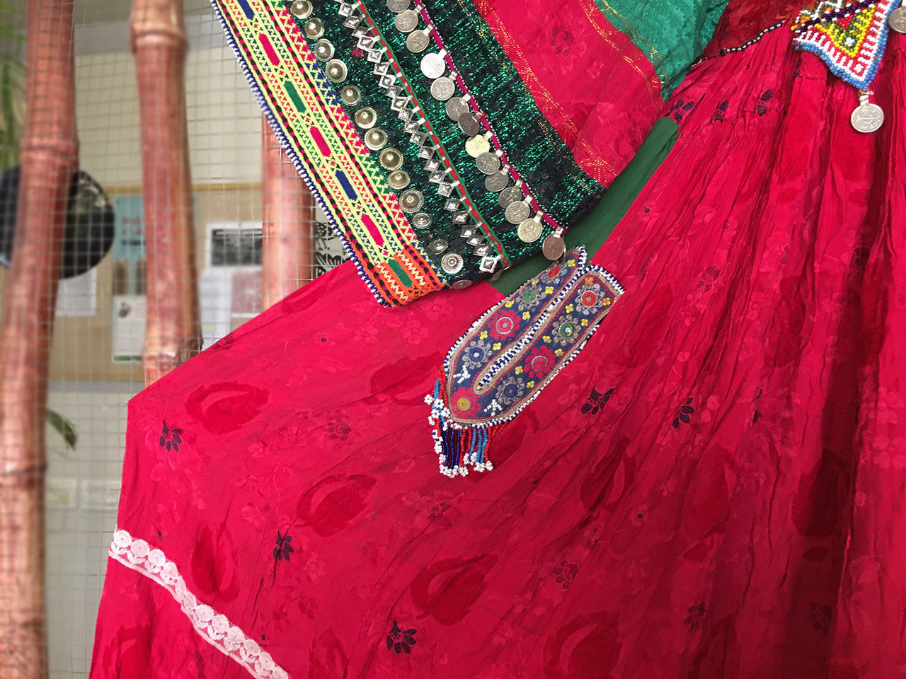 kuchi long dress with embroidery work