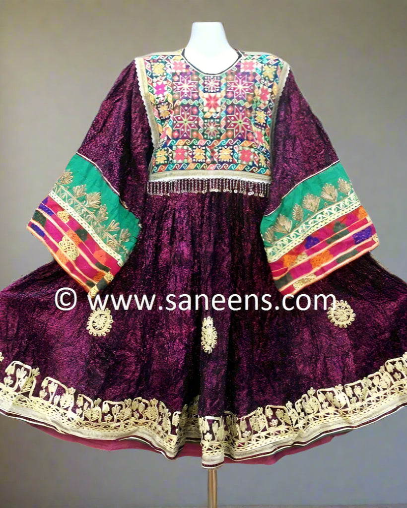 Regal Velvet Afghan Vintage Dress