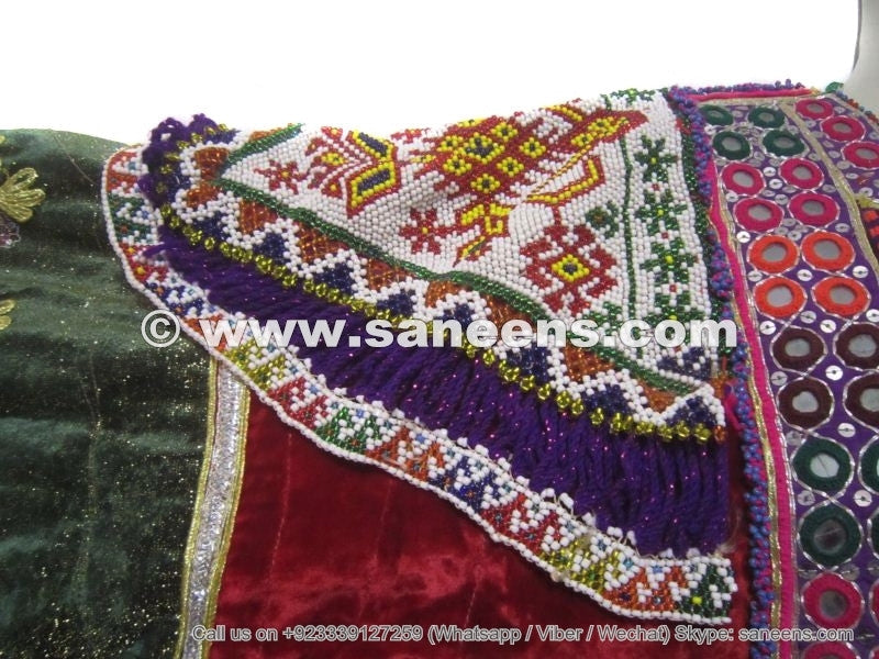 kuchi banjara ladies frocks with beads triangles tribal shoulder badges