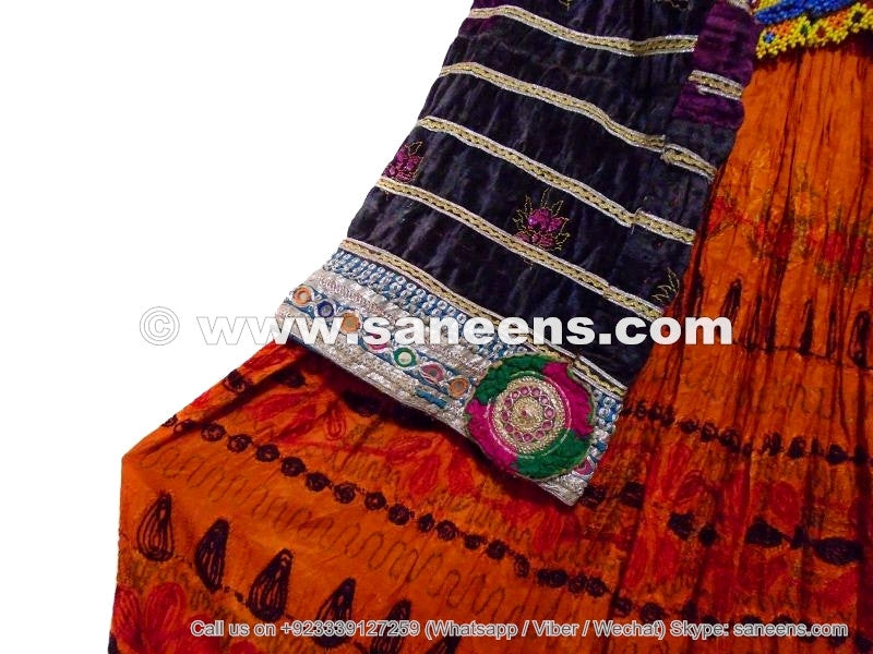 low price kuchi frock with beaded medallions