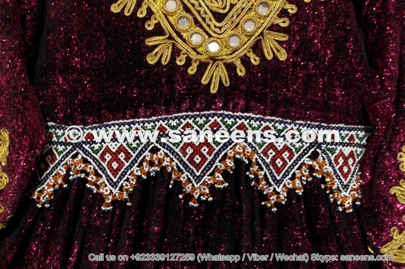 afghan kuchi banjara dress with beads work