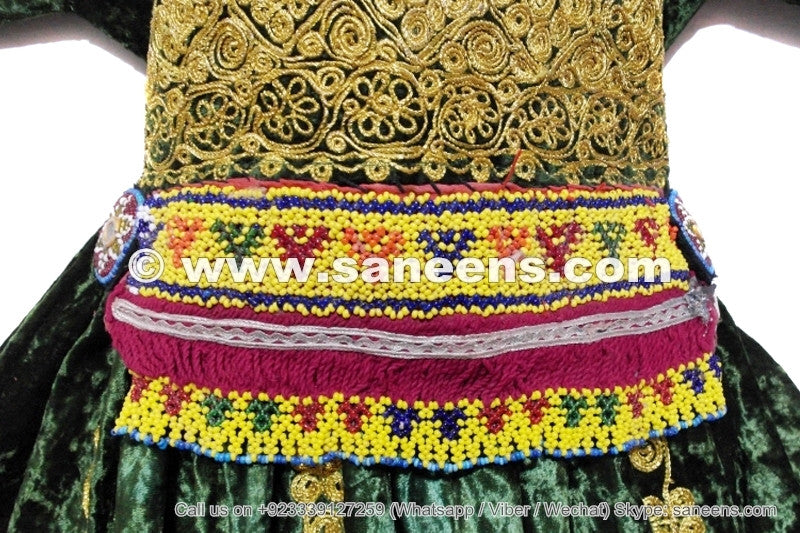 gypsy fusion handmade dress with beads work waist belt