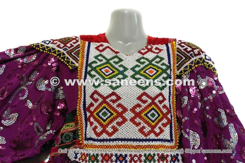 kuchi tribal vintage dress with beads work