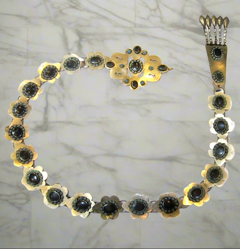 Tribal Fusion Snake Belt With Lapis Stones
