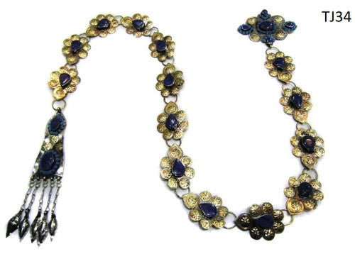 Turkman Tribal Style Bellydance Lapis Belt