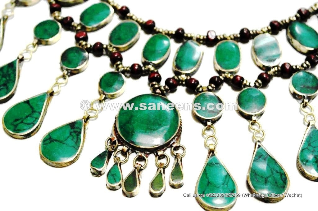 handmade afghan muslim bridal necklaces chokers