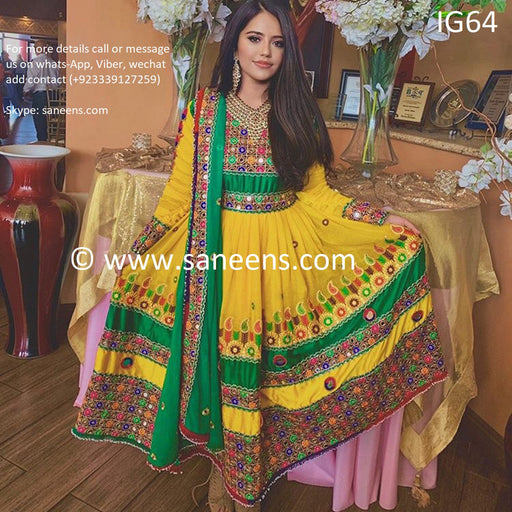 New afghan bridals online mirror work dress