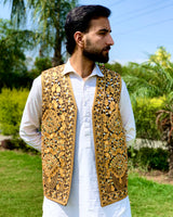 Pashtun Men's Embroidered Vest Coat