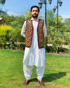 Embroidered Pashtun Mirror Waistcoat (Copy)