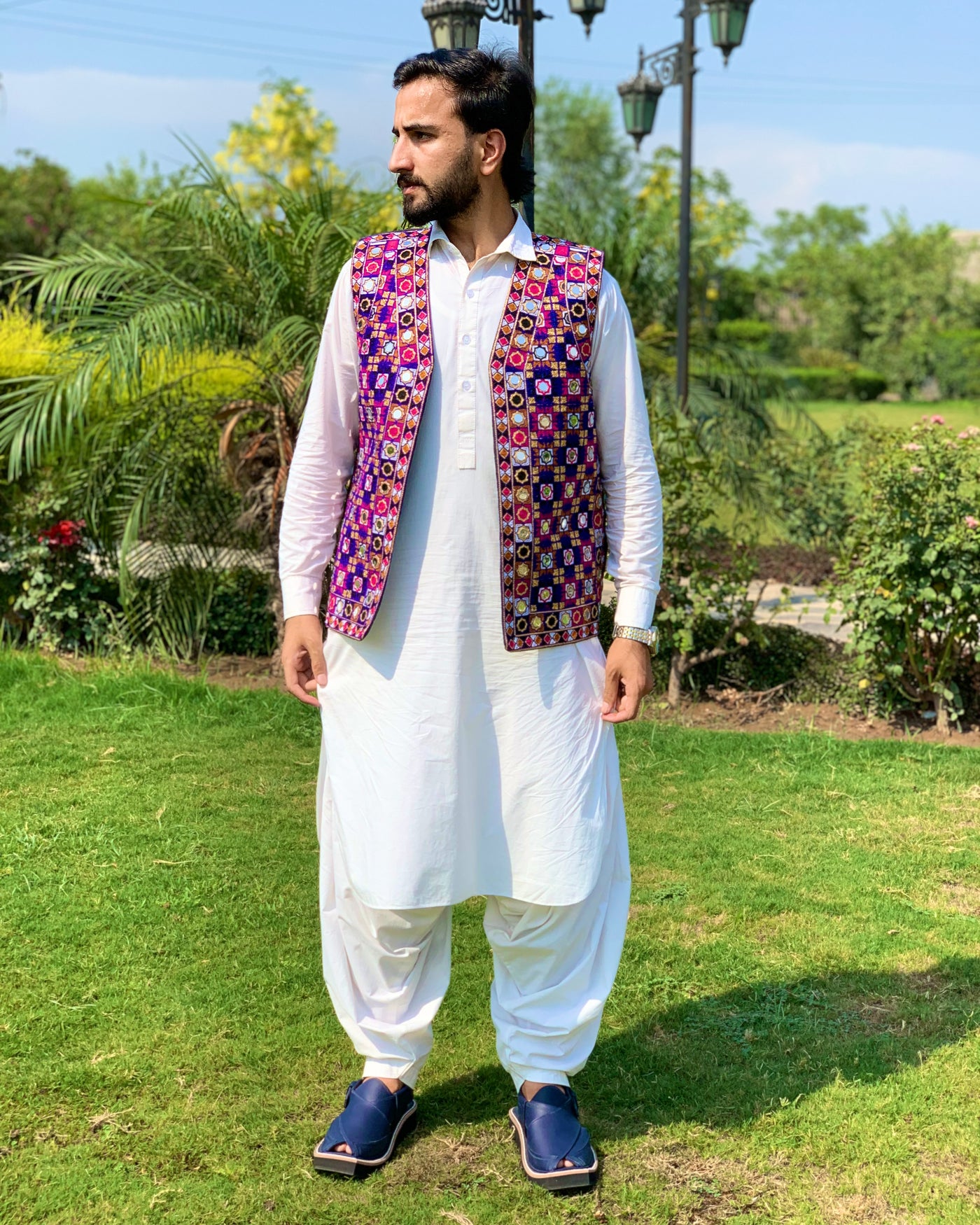 Embroidered Pashtun Mirror Waistcoat