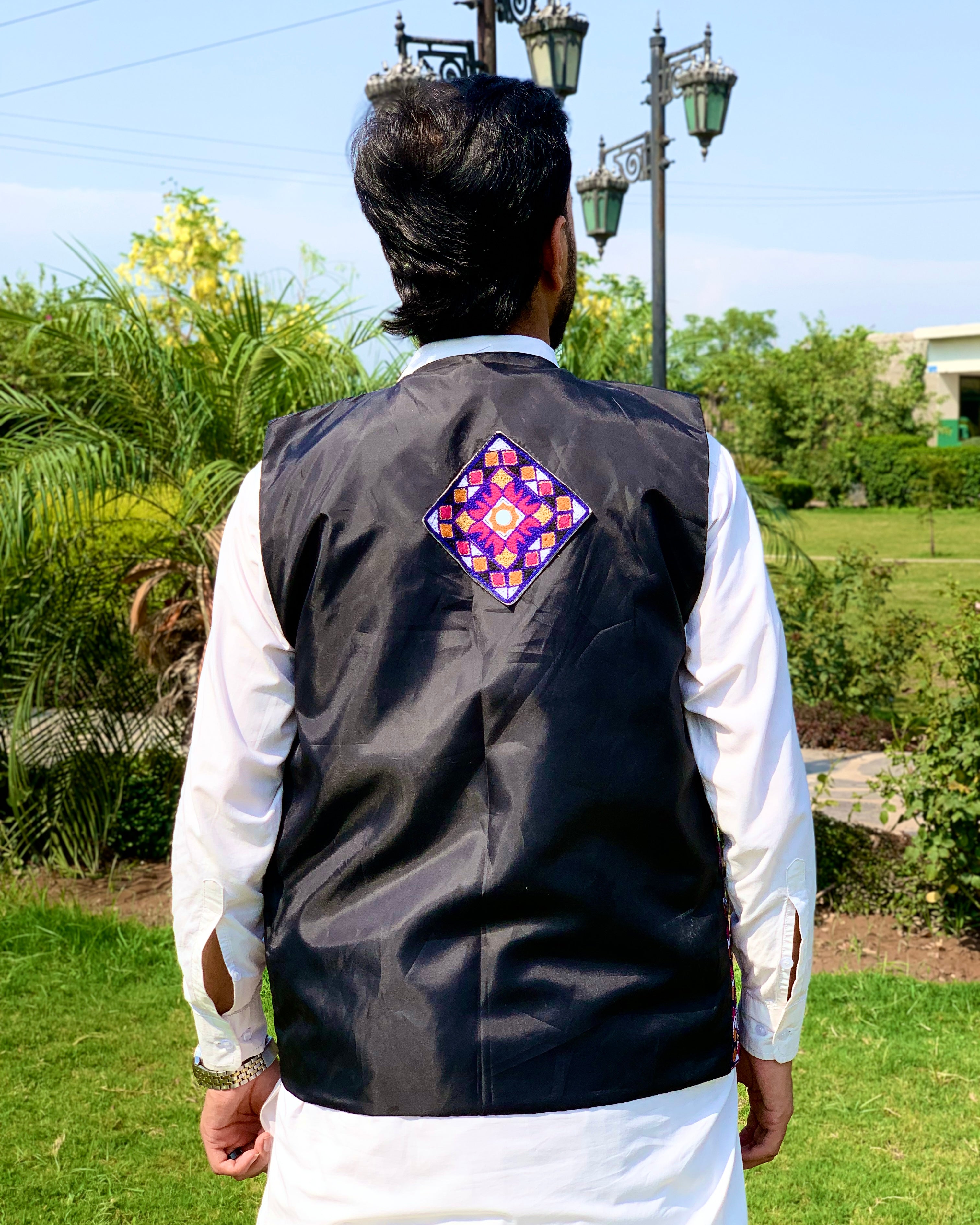Embroidered Pashtun Mirror Waistcoat