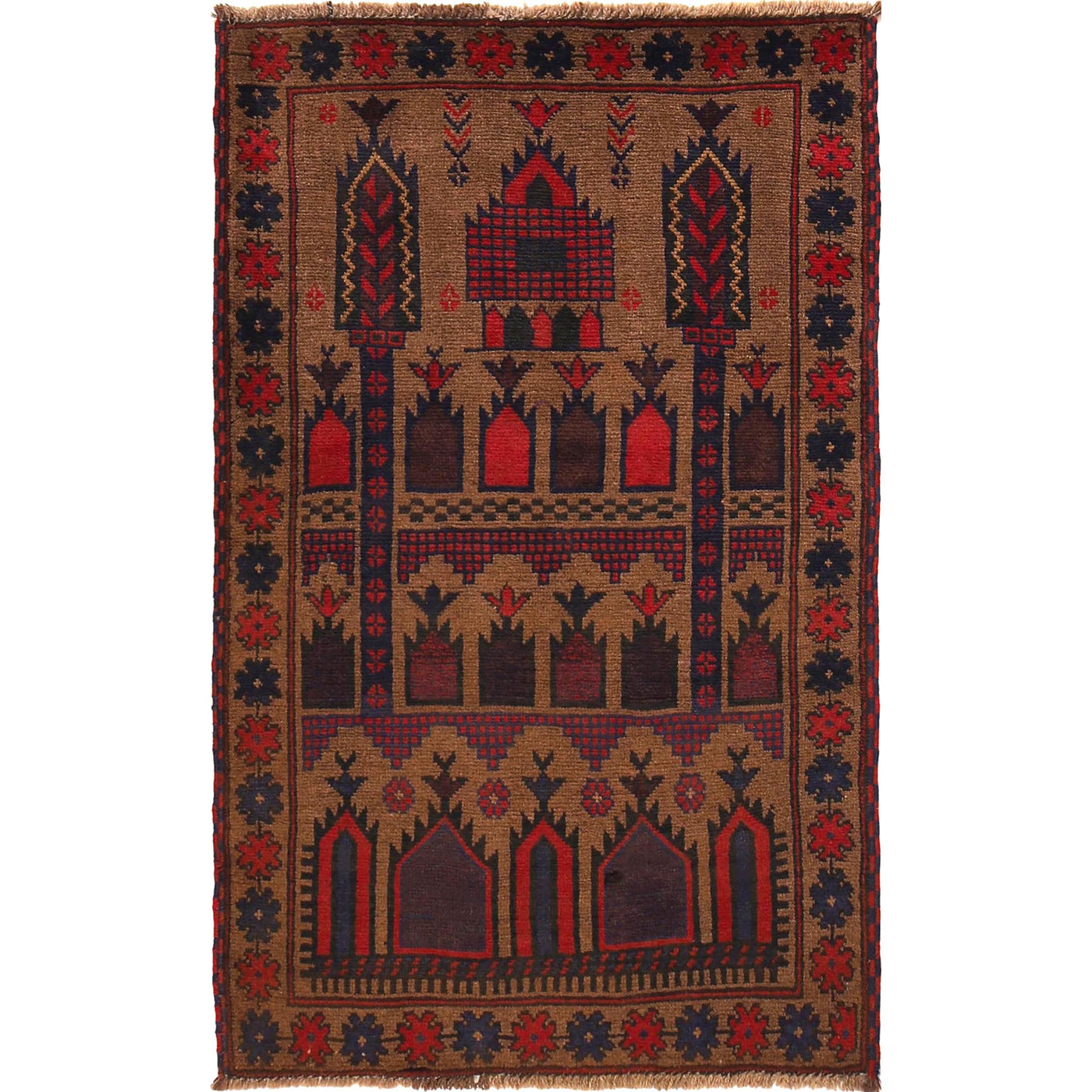 Afghan Prayer Mat Heritage Craft 4.7x2.9 ft