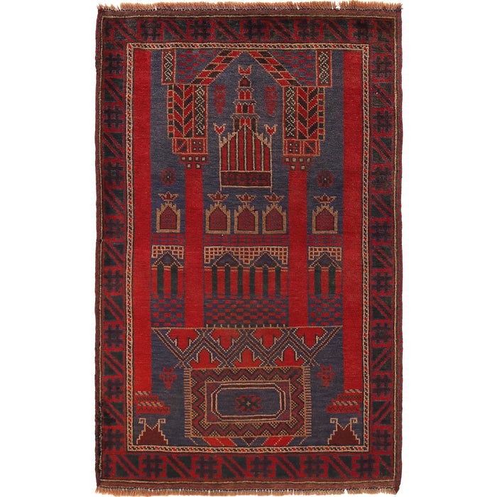 Handcrafted Afghan Rug Prayer Piece 4.7x2.9 ft