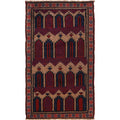Afghan Tribal Crafted Prayer Rug 4.7x2.7 ft