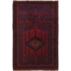 Handloomed Afghan Prayer Mat Design 4.8x3.1 ft