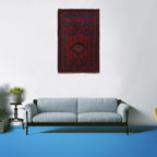 Handloomed Afghan Prayer Mat Design 4.8x3.1 ft