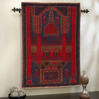 Prayer Rug Afghan Loomed Style 4.8x2.9 ft