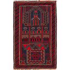 Nomadic Afghan Wool Prayer Piece 4.4x2.7 ft