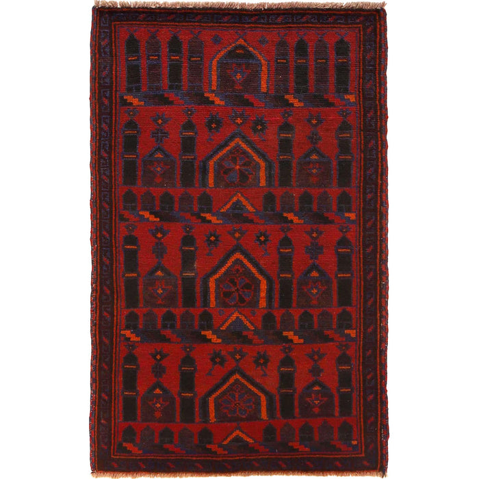 Soft Afghan Wool Prayer Rug 4.4x2.6 ft