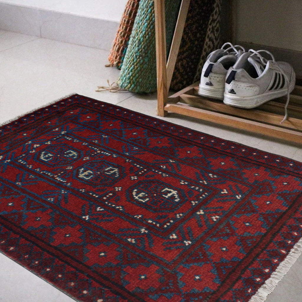 Mini Tribal Wool Handwoven Rug 2.2x1.7 ft