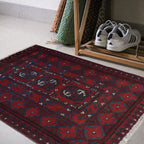 Mini Tribal Wool Handwoven Rug 2.2x1.7 ft