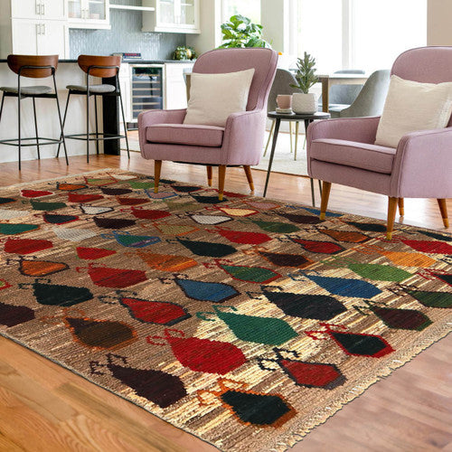 Artisan Crafted Baloch Afghan Wool Rug Hand Knotted