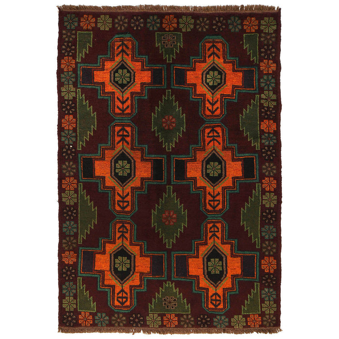 Afghan Tribal Rug, Traditional Afghan Rug, Wool Handwoven Rug, 