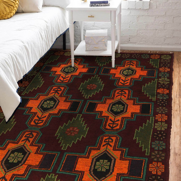 Baloch Afghan Wool Rug, Handcrafted Afghan Rug, Tribal Wool Rug, 