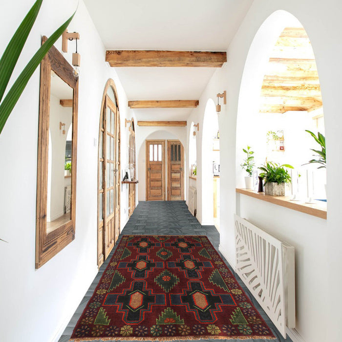 Baloch Afghan Wool Rug, Handcrafted Afghan Rug, Tribal Wool Rug, 