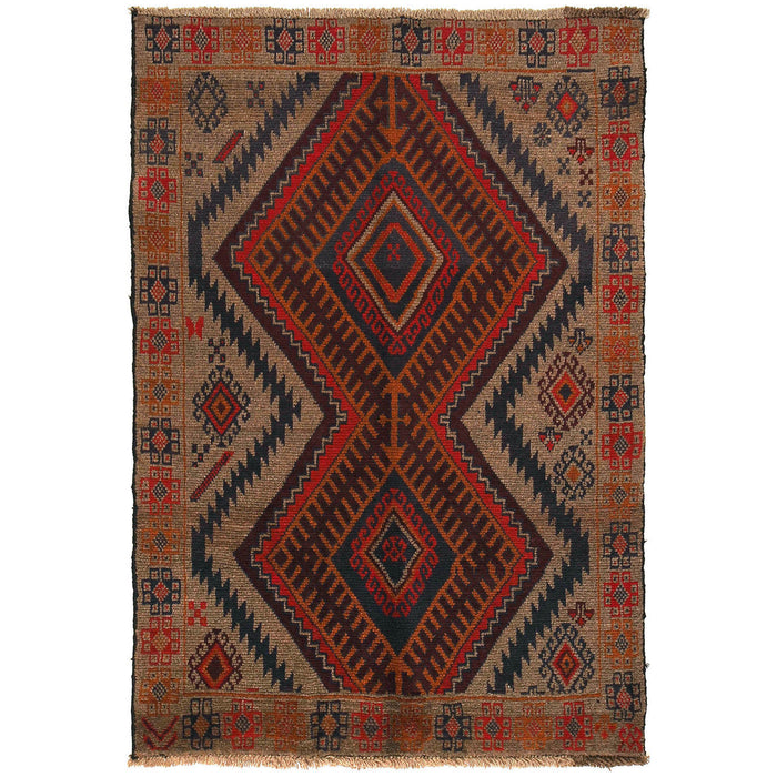 Afghan Tribal Rug, Traditional Afghan Rug, Wool Handwoven Rug, 