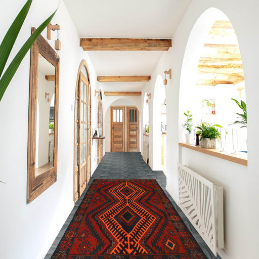traditional Baloch Afghan rug, handcrafted wool rug, 