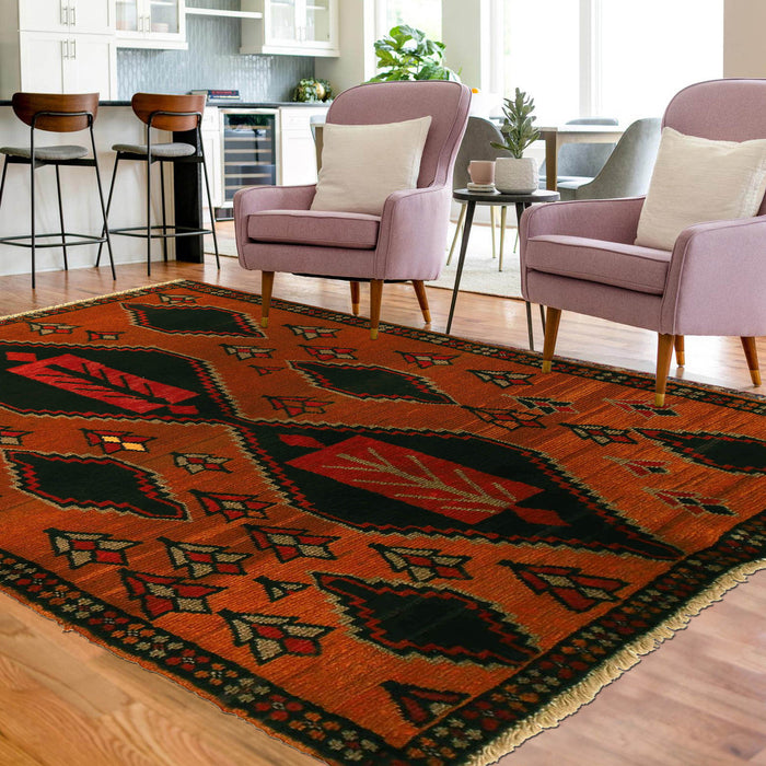 traditional Baloch Afghan rug, handcrafted wool rug, 