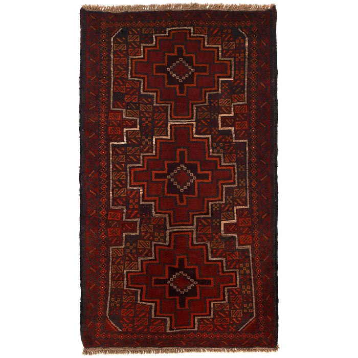 Afghan tribal design rug, Baloch wool rug, handmade tribal rug, 
