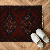 Handmade Textured Wool Entry Mat 1.7x1.3 ft