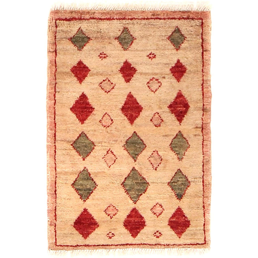 Ethnic Afghan Entry Wool Mat 2x1.3 ft