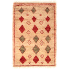 Ethnic Afghan Entry Wool Mat 2x1.3 ft