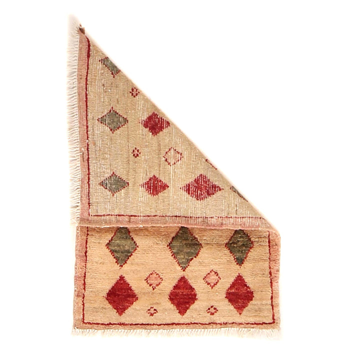 Ethnic Afghan Entry Wool Mat 2x1.3 ft