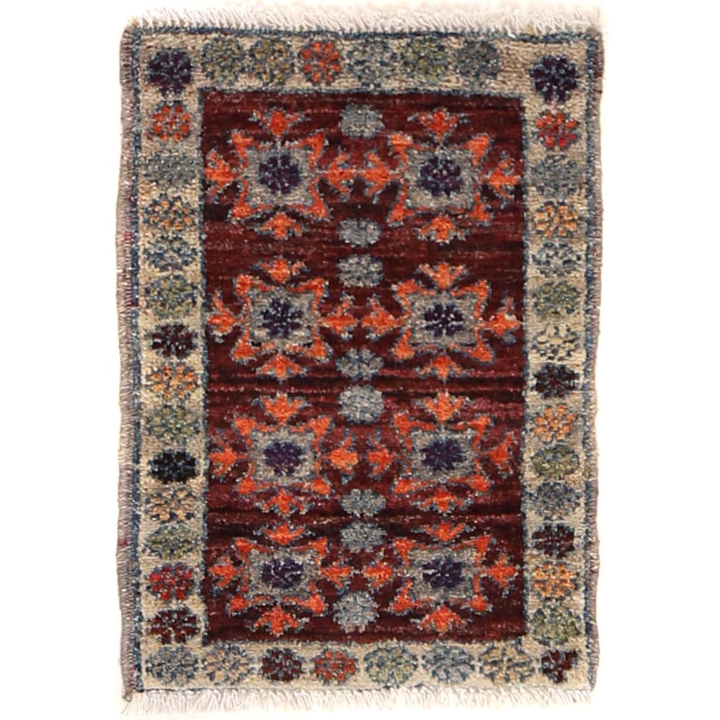 Tribal Mini Wool Handmade Rug 1.9x1.4 ft