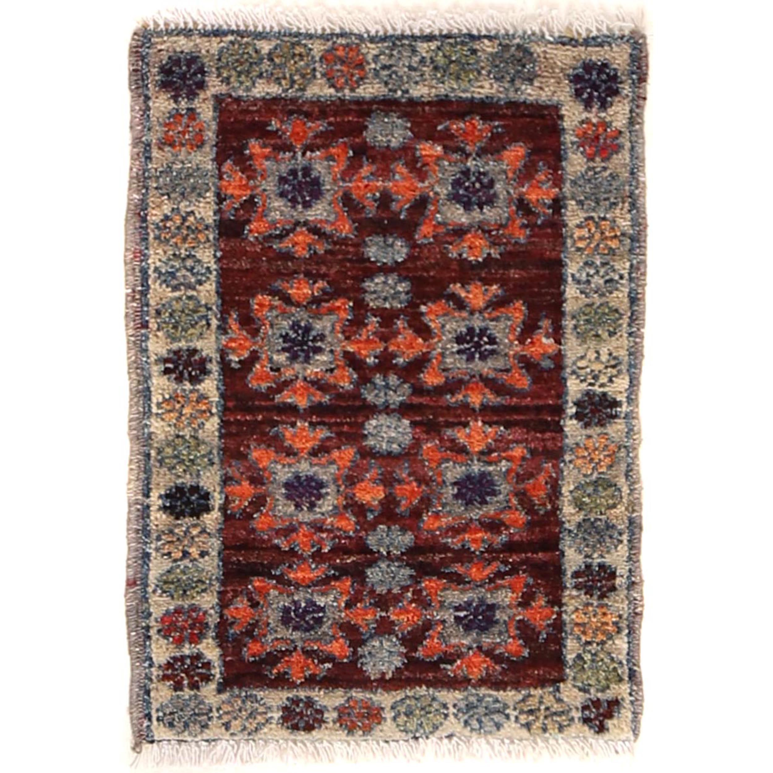 Tribal Mini Wool Handmade Rug 1.9x1.4 ft