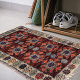 Tribal Mini Wool Handmade Rug 1.9x1.4 ft