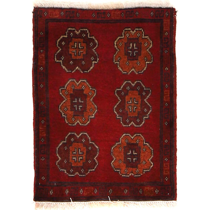 Handcrafted Wool Nomadic Mini Rug 1.9x1.4 ft