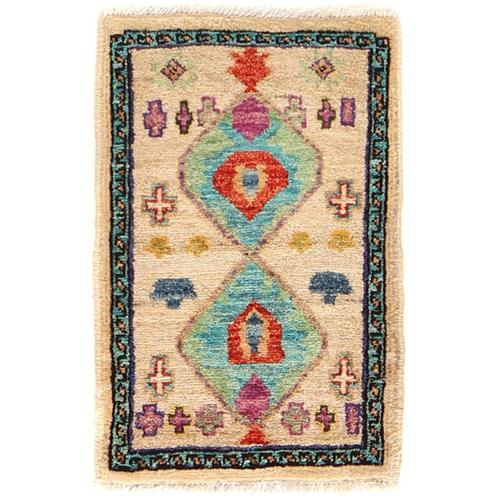 Mini Afghan Handmade Door Mat 2.1x1.4 ft